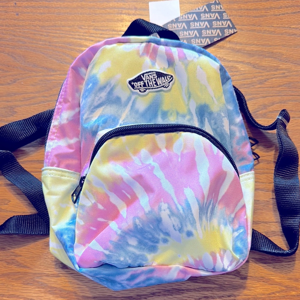 Mini Tie Dye Vans Backpack Knapsack Zipper Bag